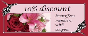 PJs Flowers coupon for SmartFem members