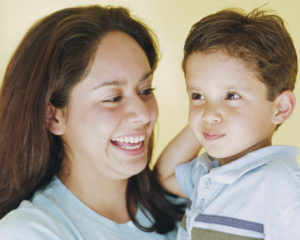 Mother Smiling at Son