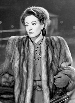 Joan Crawford looking her best in a fur coat