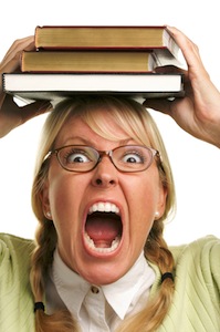 Attractive Woman with Her Books