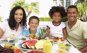 Family Eating An Al Fresco Meal