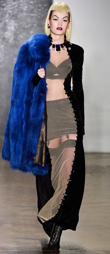 The Blonds Autumn/Winter 2014 edgy version of a sheer dress with stockings, brassiere and all