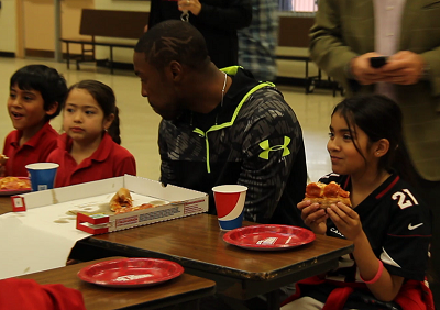 Patrick Peterson Pizza Party at San Marcos Elementary School