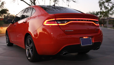 Orange 2015 Dodge Dart review racetrack tail lights