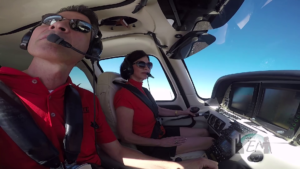 Debby Gaby with Chuck Lapmardo in a Cirrus SR22 at Elite Flight Training in Scottsdale