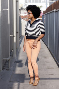 Lady in stripes