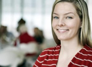 woman.smiling.work