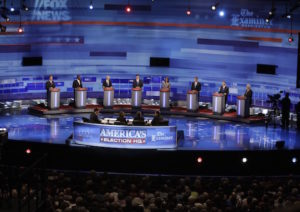 Rick Santorum, Herman Cain, Ron Paul, Mitt Romney, Michele Bachmann, Tim Pawlenty, Jon Huntsman, Newt Gingrich