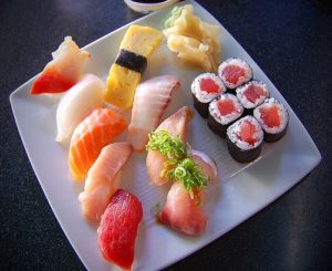 sushi on a plate