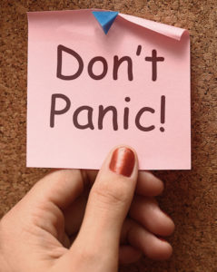 Don't Panic Note Means No Panicking Or Relaxing