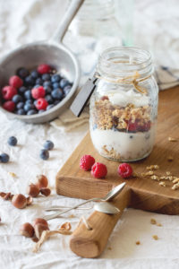 Granola with yogurt berries