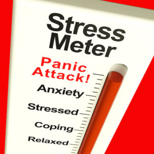 Stress Meter Showing Panic Attack From Stress Or Worry