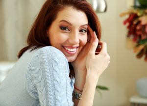 Portrait of a happy woman at home