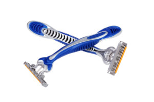 Blue shaving razor