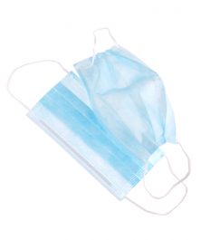 protective surgical masks isolated in white background